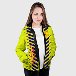 Куртка с капюшоном женская Cyberpunk 2077 полсы геометрия, цвет: 3D-черный — фото 2