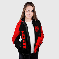 Куртка с капюшоном женская Bayern - red gradient вертикально, цвет: 3D-черный — фото 2