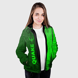 Куртка с капюшоном женская Quake - green gradient по-вертикали, цвет: 3D-черный — фото 2
