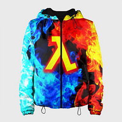 Куртка с капюшоном женская Халф лайф огненный стиль, цвет: 3D-черный