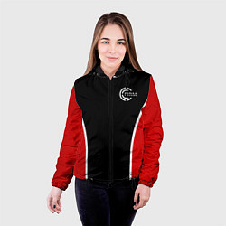 Куртка с капюшоном женская Черно-красный FIRM, цвет: 3D-черный — фото 2