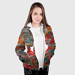 Куртка с капюшоном женская Assassins Creed shadows japan, цвет: 3D-белый — фото 2