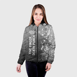 Куртка с капюшоном женская Five Finger Death Punch - grey gradient по-вертика, цвет: 3D-черный — фото 2