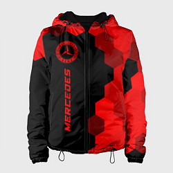 Куртка с капюшоном женская Mercedes - red gradient по-вертикали, цвет: 3D-черный