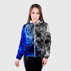 Куртка с капюшоном женская Столкновение дыма, цвет: 3D-белый — фото 2
