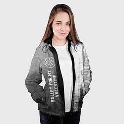 Куртка с капюшоном женская Bullet For My Valentine - grey gradient по-вертика, цвет: 3D-черный — фото 2