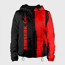 Куртка с капюшоном женская Berserk - red gradient по-вертикали, цвет: 3D-черный