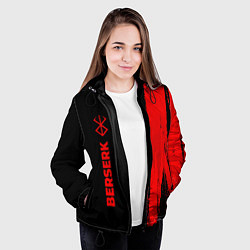 Куртка с капюшоном женская Berserk - red gradient по-вертикали, цвет: 3D-черный — фото 2