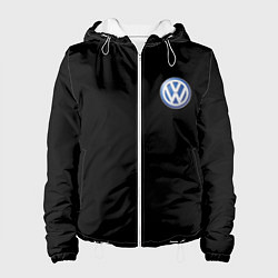 Куртка с капюшоном женская Volkswagen logo auto, цвет: 3D-белый