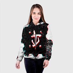 Куртка с капюшоном женская Doom hexagon glitch color, цвет: 3D-черный — фото 2