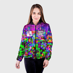 Куртка с капюшоном женская Vice city glitch game, цвет: 3D-черный — фото 2