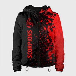 Куртка с капюшоном женская Scorpions - red gradient по-вертикали, цвет: 3D-черный