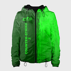 Куртка с капюшоном женская Counter-Strike 2 - green gradient по-вертикали, цвет: 3D-черный