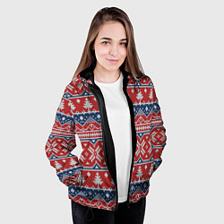 Куртка с капюшоном женская New year pattern, цвет: 3D-черный — фото 2