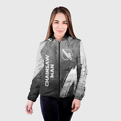 Куртка с капюшоном женская Chainsaw Man - grey gradient вертикально, цвет: 3D-черный — фото 2