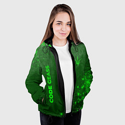 Куртка с капюшоном женская Code Geass - green gradient вертикально, цвет: 3D-черный — фото 2
