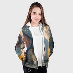 Куртка с капюшоном женская Флюид арт, цвет: 3D-белый — фото 2