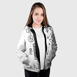 Куртка с капюшоном женская Foo Fighters - white gradient по-вертикали, цвет: 3D-черный — фото 2