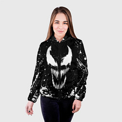 Куртка с капюшоном женская Venom logo, цвет: 3D-черный — фото 2