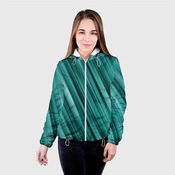 Куртка с капюшоном женская Лазурные волны, цвет: 3D-белый — фото 2