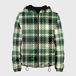 Куртка с капюшоном женская Полосатый пиксель, цвет: 3D-черный