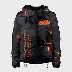 Куртка с капюшоном женская KTM - плиты с эффектом свечения, цвет: 3D-черный