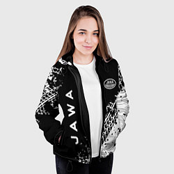 Куртка с капюшоном женская Jawa - следы от шин, цвет: 3D-черный — фото 2