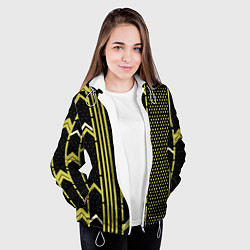 Куртка с капюшоном женская Закулисье классика на чёрном фоне, цвет: 3D-белый — фото 2