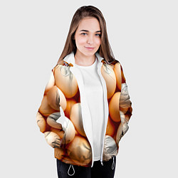 Куртка с капюшоном женская Яйца, цвет: 3D-белый — фото 2