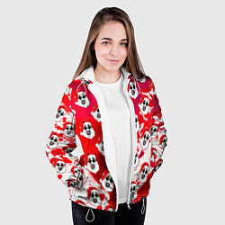 Куртка с капюшоном женская Funny Santa clown Art in blood, цвет: 3D-белый — фото 2
