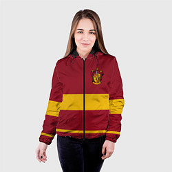 Куртка с капюшоном женская Гарри Поттер Гриффиндор, цвет: 3D-черный — фото 2