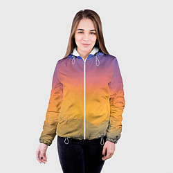 Куртка с капюшоном женская Яркий градиент, цвет: 3D-белый — фото 2