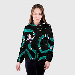 Куртка с капюшоном женская Змейки на охоте, цвет: 3D-черный — фото 2
