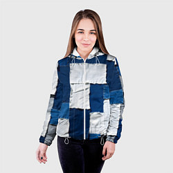 Куртка с капюшоном женская Джинсовый пэчворк, цвет: 3D-белый — фото 2