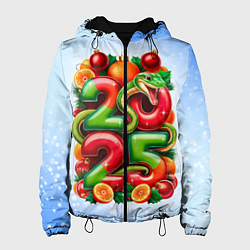 Куртка с капюшоном женская Змеи к нам приходят 2025, цвет: 3D-черный