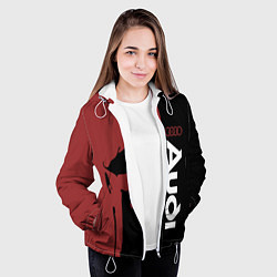 Куртка с капюшоном женская Audi и череп, цвет: 3D-белый — фото 2