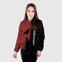 Куртка с капюшоном женская Volkswagen и череп, цвет: 3D-черный — фото 2