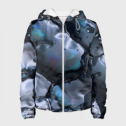 Куртка с капюшоном женская Жидкая субстанция серая, цвет: 3D-белый