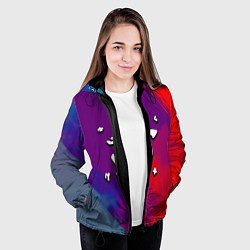 Куртка с капюшоном женская Doom неоновые краски, цвет: 3D-черный — фото 2