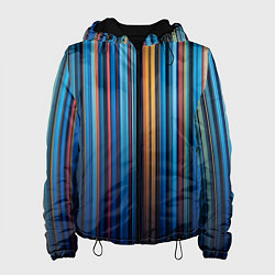 Куртка с капюшоном женская Композиция из вертикальных линий, цвет: 3D-черный