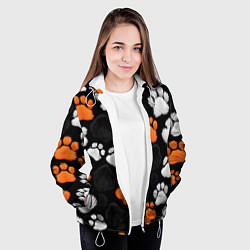 Куртка с капюшоном женская Мохнатые лапки, цвет: 3D-белый — фото 2