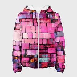 Куртка с капюшоном женская Pink bricks, цвет: 3D-белый