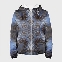 Куртка с капюшоном женская Снежинка в космосе, цвет: 3D-белый