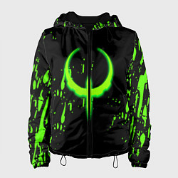 Куртка с капюшоном женская Quake брызги кислотных красок, цвет: 3D-черный