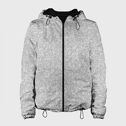 Куртка с капюшоном женская Светлый серый в мелкий рисунок паттерн, цвет: 3D-черный