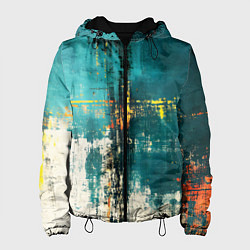 Куртка с капюшоном женская Ржавчина сине-белая, цвет: 3D-черный