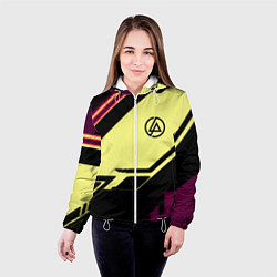 Куртка с капюшоном женская Linkin park geometry steel, цвет: 3D-белый — фото 2