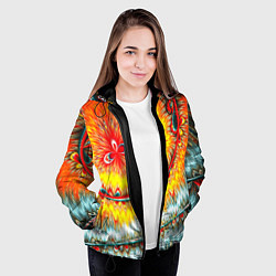 Куртка с капюшоном женская Оптические краски текстура, цвет: 3D-черный — фото 2