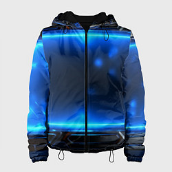 Куртка с капюшоном женская Синяя неоновая атмосфера, цвет: 3D-черный