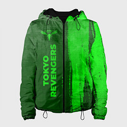 Куртка с капюшоном женская Tokyo Revengers - green gradient по-вертикали, цвет: 3D-черный